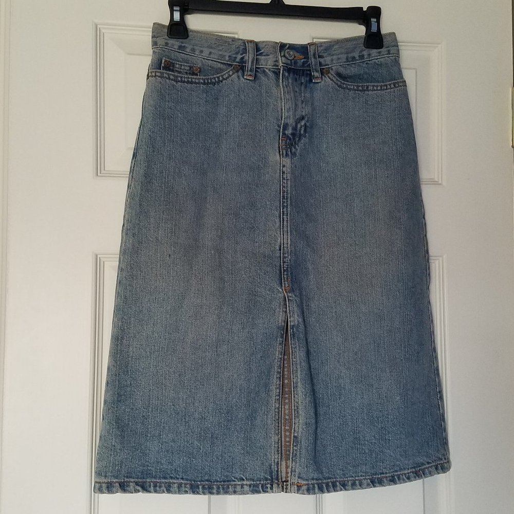 The Gap Denim Jean Front Slit Skirt